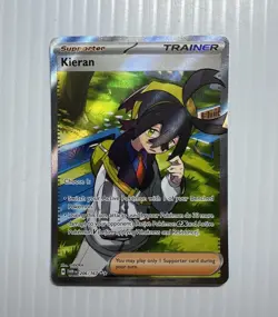 Pokemon TCG Kieran 206/167 Twilight Masquerade Full Art Trainer Card Double Rare - Image 1