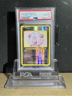 2016 Pokemon Xy Evolutions Chansey-Rev. Foil Evolutions PSA 10 #70 - Image 1