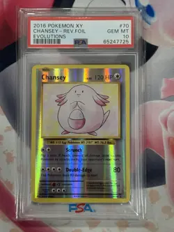 2016 Pokemon Xy Evolutions Chansey-Rev. Foil Evolutions PSA 10 #70 - Image 3