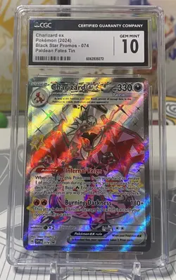 Charizard Ex 2024 Pokemon Black Star Promo Paldean Fates #074 CGC 10 Gem Mint - Image 1