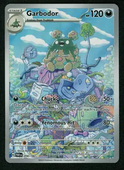 Pokemon Garbodor 204/182 SV04: Paradox Rift Holo NM NEAR MINT - Image 1