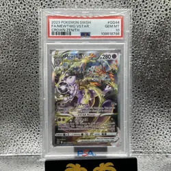 2023 POKEMON SWORD & SHIELD CROWN ZENITH #GG44 FULL ART/MEWTWO VSTAR PSA 10 - Image 1