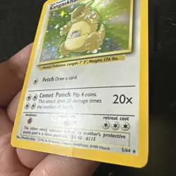 Pokemon TCG Kangaskhan Jungle 5/64 Holo Unlimited Holo Rare No Symbol LP - Image 3