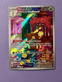 TCG Pokemon English Sawsbuck 166/162 SV05: Temporal Forces Holo - Image 1
