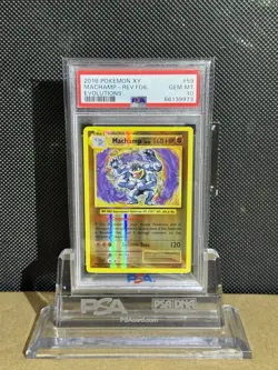 2016 POKEMON XY EVOLUTIONS MACHAMP REVERSE FOIL 59/102 PSA 10 GEM MT - Image 1