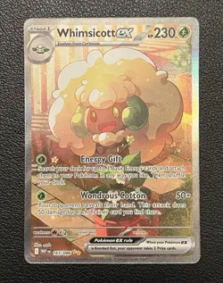 Whimsicott EX 165/086 Special Illustration Rare White Flare Pokemon Pack Fresh - Image 1