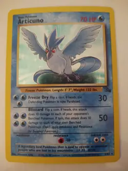 Pokemon Articuno Fossil 2/62 Holo Rare Unlimited English 1999 Card - Image 1