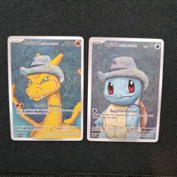 Charizard & Squirtle with Grey Felt Hat 'CUSTOM MADE' Van Gogh Promo Card Bundle - Image 1