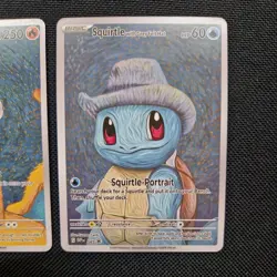 Charizard & Squirtle with Grey Felt Hat 'CUSTOM MADE' Van Gogh Promo Card Bundle - Image 3