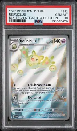 2025 Pokemon Black Bolt SVP 212 Reuniclus Tech Sticker Promo IR PSA 10 - Image 1