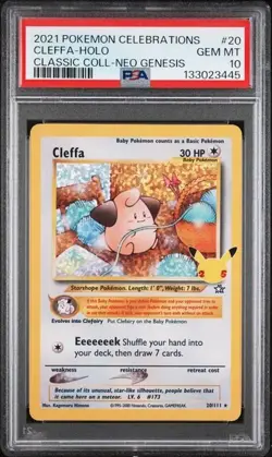 2021 Pokemon Celebrations Cleffa Classic Collection 20/111 PSA 10 Graded card - Image 1