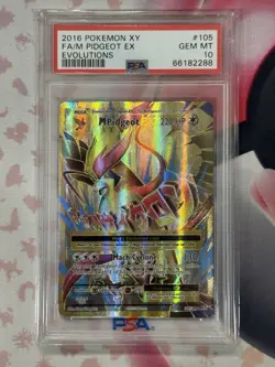2016 POKEMON XY EVOLUTIONS FA/ M PIDGEOT EX 105/108 PSA 10 GEM MT - Image 3