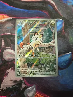 Pokemon Meowth 106/094 - Phantasmal Flames - English IR (Illustration Rare) NM - Image 1