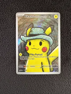 Pikachu with Grey Felt Hat #11 - After Skool Hobby V1 - Pokemon Fan Art Van Gogh - Image 1