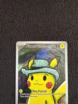 Pikachu with Grey Felt Hat #11 - After Skool Hobby V1 - Pokemon Fan Art Van Gogh - Image 2