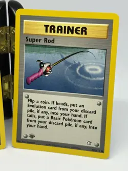 Pokemon TCG Professor Elm 96 AND Super Rod Neo Genesis 1ST Edition Cards LP - Image 3