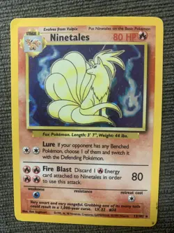 Pokemon TCG Ninetales Base Set 12/102 Holo Unlimited Holo Rare - Image 1