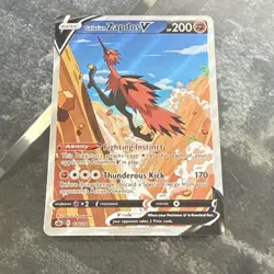 Pokemon Galarian Zapdos V Full Art Ultra Rare Holo Chilling Reign 174/198 - Image 2