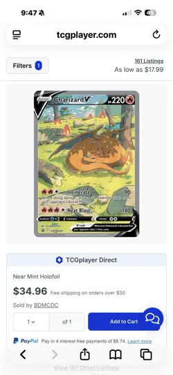 Pokemon Charizard V SWSH260 Promo Holo SWSH Sword & Shield Incinerate Heat Blast - Image 3