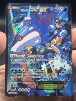 Team Aqua’s Kyogre EX 6/34 Holo Ultra Rare Pokemon XY Double Crisis English LP - Image 3