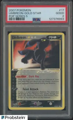 2007 Pokemon POP Series 5 #17 Umbreon Gold Star PSA 2 GD - Image 1