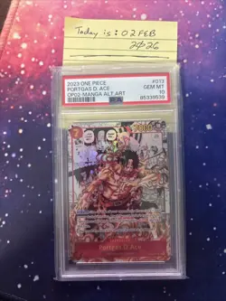2023 One Piece TCG OP02 Ace Manga Alternate Art, English, PSA 10 - Image 1