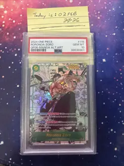2024 One Piece TCG OP06 Zoro Manga Alternate Art, English, PSA 10 - Image 1