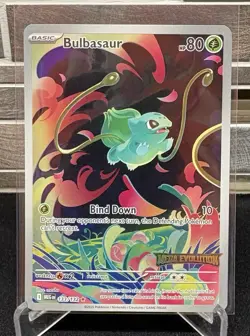 Pokemon TCG Mega Evolution Bulbasaur 133/132 Illustration Rare STAMPED Promo - Image 1
