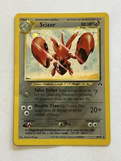 Pokemon TCG Scizor Neo Discovery 10/75 Unlimited Holo Rare- Near Mint - Image 1