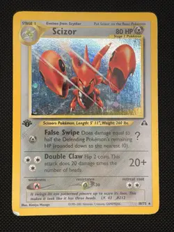 Pokemon TCG Scizor Neo Discovery 1st Edition Holo Card 10/75 - Image 1
