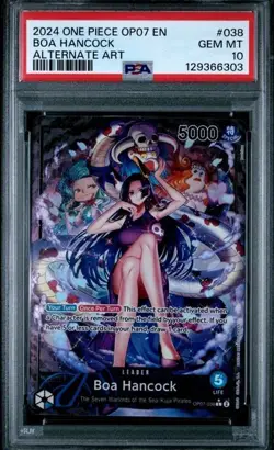 One Piece TCG CCG OP07-038 500 Years in the Future BOA HANCOCK Alt Art EN PSA 10 - Image 1