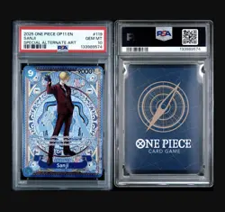 2025 ONE PIECE OP11-A FIST OF DIVINE SPEED #119 SANJI SPECIAL ALT ART PSA 10 GEM - Image 3