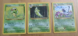 Pokemon TCG Caterpie Metapod Butterfree 3-Card Evolution Lot WOTC Vintage 1999 - Image 1