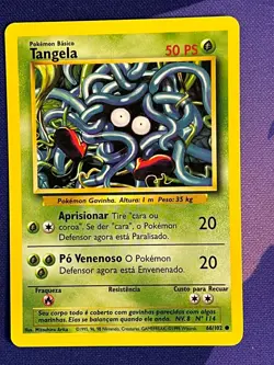 Tangela 66/102 WOTC Base Set Pokemon Card 1999 Portuguese LM - Image 1