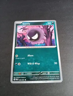 Pokemon Paldean Fates Gastly Common Card 055/091 NM - Image 1