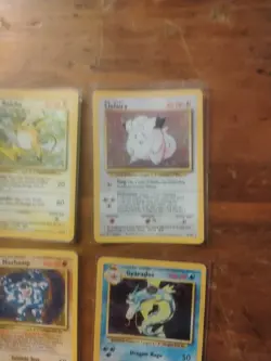 Lot Of 4 Vintage Pokemon Holo,Rare, Cards Lp,Mp,HP, Damaged Pre-owned - Image 4