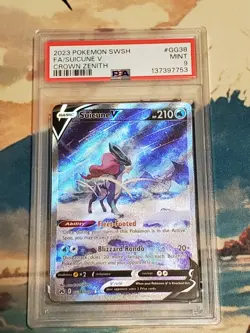 Suicune V Ultra Rare GG38/GG70 PSA 9 MINT - 2023 Pokemon Crown Zenith #2 - Image 1