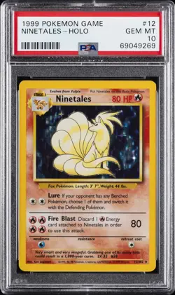1999 POKEMON GAME #12 NINETALES-HOLO PSA 10 - Image 1