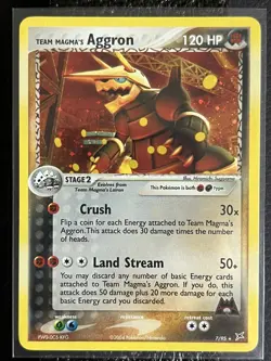 Team Magma’s Aggron 7/95 Holo EX Team Magma vs Aqua 2004 Pokemon LP+ - Image 1