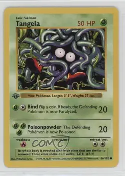 Tangela Shadowless 1st Ed. Pokemon Base Set #66 1999 - Image 1