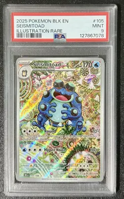 Pokemon TCG Seismitoad Illustration Rare Black Bolt, 105/086, English, PSA 9 - Image 1
