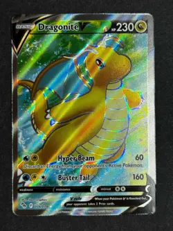 Dragonite V 076/078 Pokemon GO Full Art Ultra Rare Pokemon TCG NM/small dent - Image 1