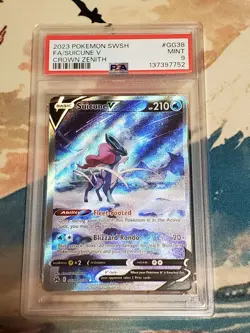 Suicune V Ultra Rare GG38/GG70 PSA 9 MINT - 2023 Pokemon Crown Zenith #1 - Image 1