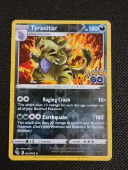 Tyranitar - 043/078 (Reverse Holo) #43 - Pokemon Sword & Shield: Pokemon Go - Image 1