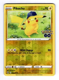 Pikachu (28) Pokemon GO #028 (2022) Reverse Holo NM Pokemon - Image 1