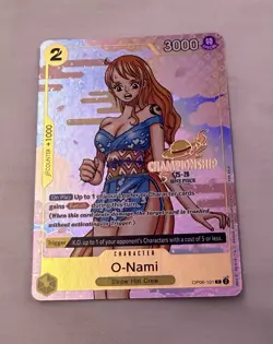 One Piece O-Nami OP06-101 Championship CS 25-26 Nami Promo Card - Image 1