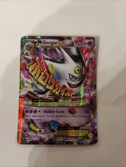 Pokemon TCG M Gengar EX Black Star Promo Card XY166 Shiny Holo Mp - Image 2