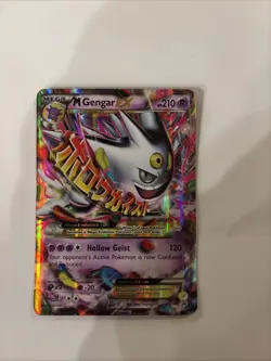 Pokemon TCG M Gengar EX Black Star Promo Card XY166 Shiny Holo Mp - Image 3