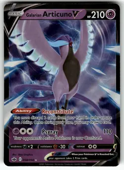 Galarian Articuno V 058/198 SWSH06: Chilling Reign NM Pokemon Card TCG - Image 1