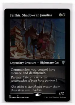 MTG Falthis, Shadowcat Familiar - Foil Etched NM English - Commander Legend 564 - Image 1